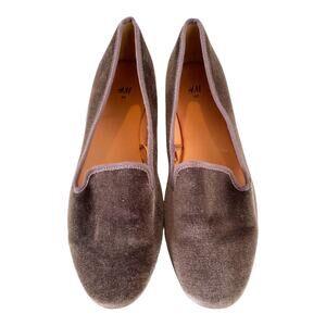H&M brown velvet slip-on flats size EU 40 US 8.5